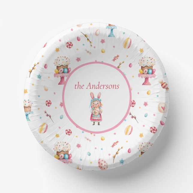 Personalisiert Happy Oaster 7" Papierschüsseln Pappteller (Vorderseite)