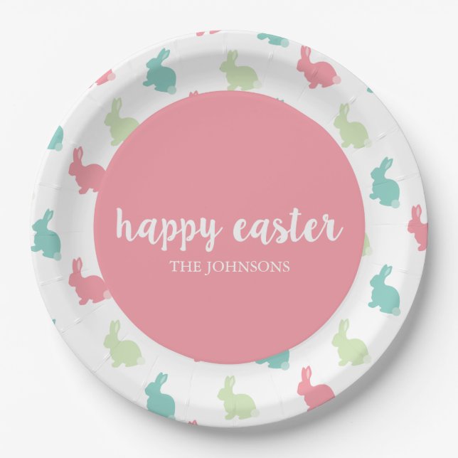 Personalisiert Happy Oaster Bunny Paper Teller (Vorderseite)
