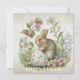 Personalisiert Happy Osterfest Vintag Bunny mit Ei Feiertagskarte