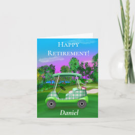 Personalisiert Happy Retirement Golf Sunset Green Karte
