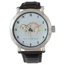 Personalisiert Happy Sloth Armbanduhr