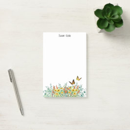 Personalisiert Happy Spring Flowers Butterfly Post-it Klebezettel
