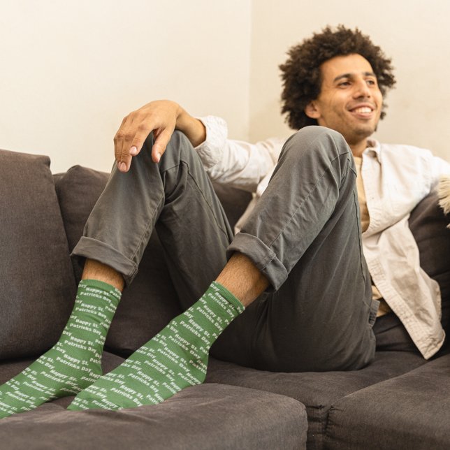 Personalisiert Happy St Patricks Day Green Name Socken (Von Creator hochgeladen)