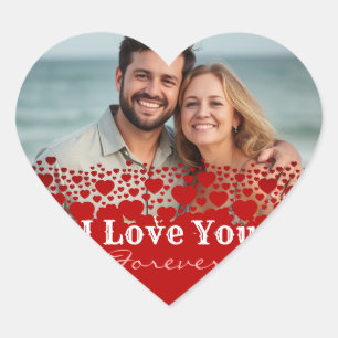 Personalisiert Happy Valentines Day Foto Herz-Aufkleber