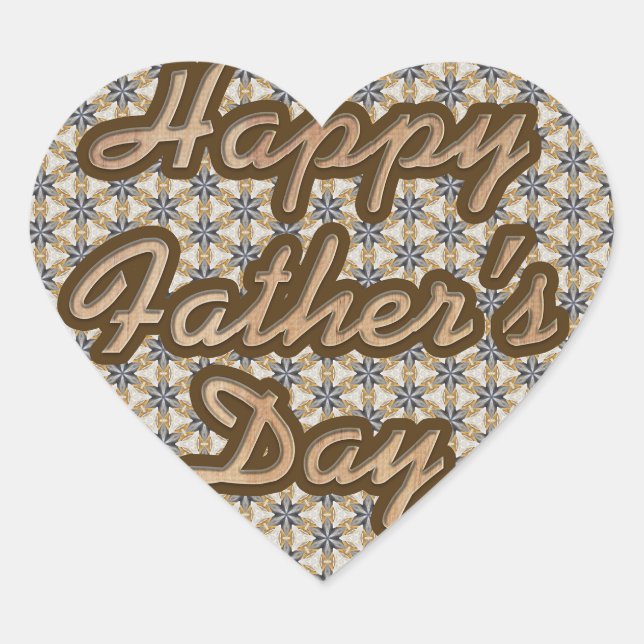 Personalisiert Happy Vathers Day Heart Herz-Aufkleber (Vorderseite)