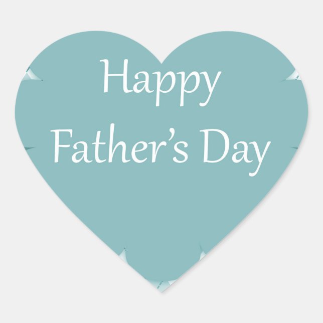 Personalisiert Happy Vathers Day Heart Sticker (Vorderseite)