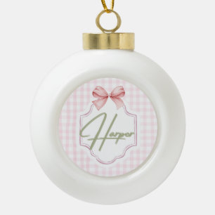 Personalisiert Harper Baby Girl Kinderzimmer Bow&G Keramik Kugel-Ornament