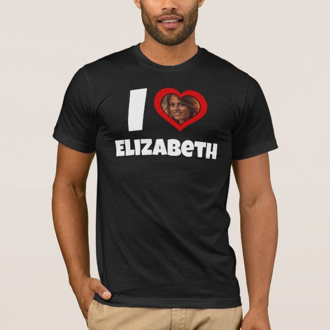 Personalisiert Heart Foto und Freundin Name T-Shirt (Vorderseite)