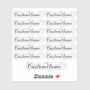 Personalisiert Heart Guest List - 12 Individuelle  Aufkleber