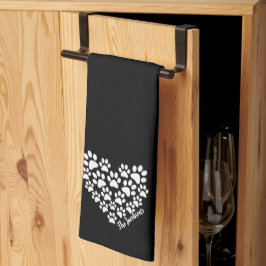 Personalisiert Heart Paw Prints Geschirrtuch