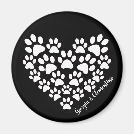 Personalisiert Heart Paw Prints Magnet