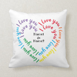 Personalisiert Heart Shaped Text "I Liebe you" Kissen