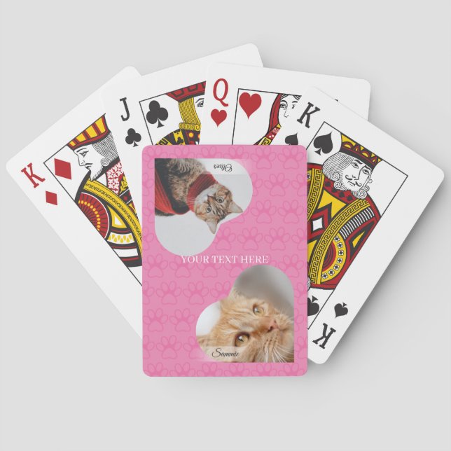 Personalisiert Heft Foto Paw Print Spielkarten (Rückseite)