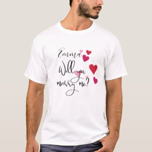 Personalisiert heiraten Sie mir den Vorschlag "Her T-Shirt