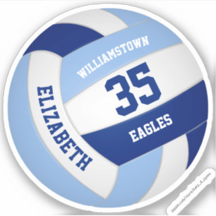 personalisiert hellblaue Volleyball Aufkleber