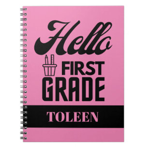 Personalisiert Hello First Grade Notizblock