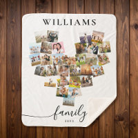 Personalisiert herz-förmige Familienfoto-Collage