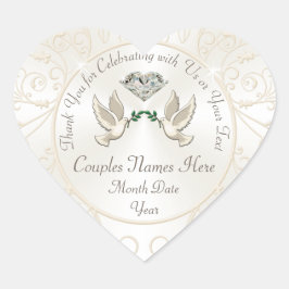 Personalisiert herz-förmige Hochzeitskleber, Liebe Herz-Aufkleber
