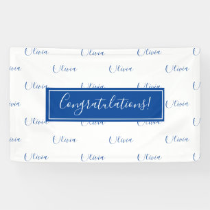 Personalisiert Herzlichen Glückwunsch Blauer Name  Banner