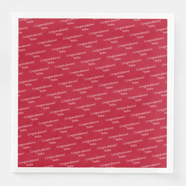 Personalisiert Herzlichen Glückwunsch NapkinsHAMby Serviette (Vorderseite)