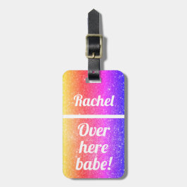 Personalisiert hier drüben Babe | Funny Luggage Ta Gepäckanhänger