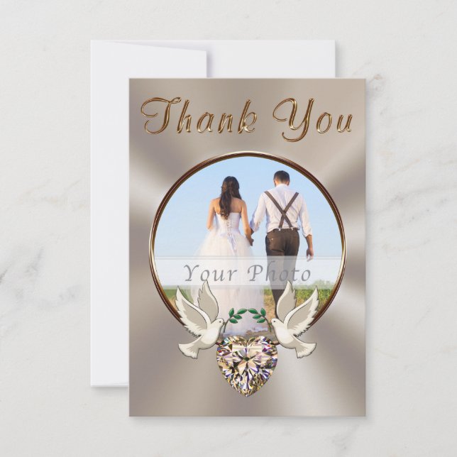 Personalisiert, Hochzeitskarte mit Foto Dankeskarte (Vorderseite)