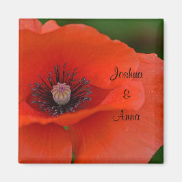 Personalisiert Hochzeitsmohn Magnet