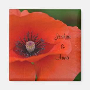 Personalisiert Hochzeitsmohn Magnet