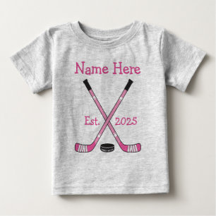 Personalisiert Hockey Baby Girl Name Jahr Geboren  T-shirt