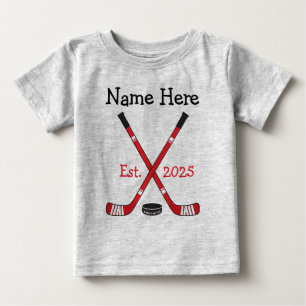 Personalisiert Hockey Baby Name Geburtsjahr Gebore T-shirt