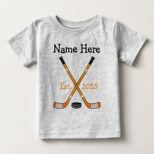 Personalisiert Hockey Baby Name Jahr Geboren Orang T-shirt