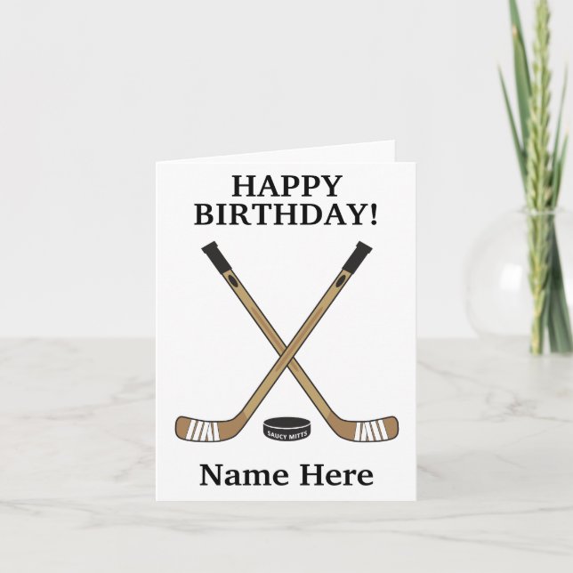 Personalisiert Hockey Birthday Hockey Sticks Karte (Vorderseite)