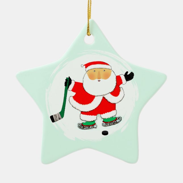 Personalisiert Hockey Holiday-Geschenk Keramik Ornament (Vorne)