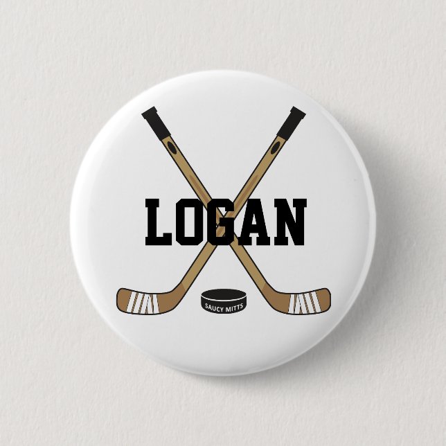 Personalisiert Hockey Name Hockey Pinback Flare Button (Vorderseite)