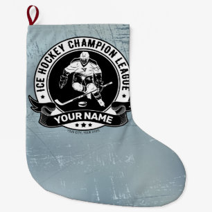 Personalisiert Hockey Player Ice Rink Team Athlete Großer Weihnachtsstrumpf