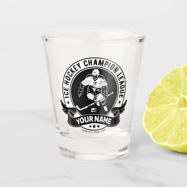 Personalisiert Hockey Player Ice Rink Team Athlete Schnapsglas (Vorderseite)