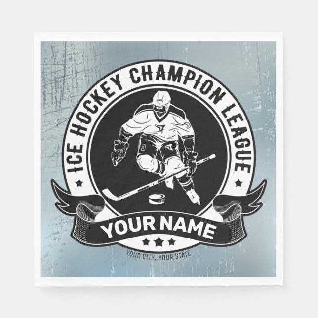Personalisiert Hockey Player Ice Rink Team Athlete Serviette (Vorderseite)