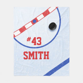 Personalisiert Hockey Players Center Ice & Puck Fleecedecke