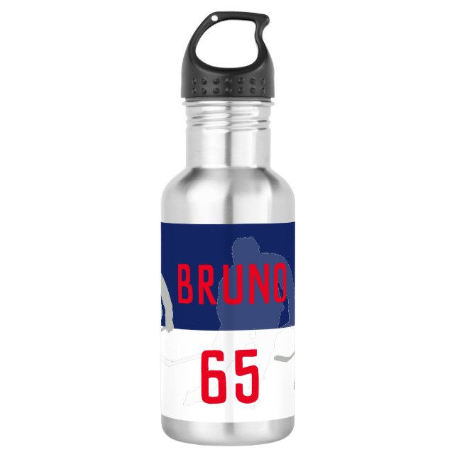 Personalisiert Hockey-Wasserflasche Edelstahlflasche (Vorderseite)