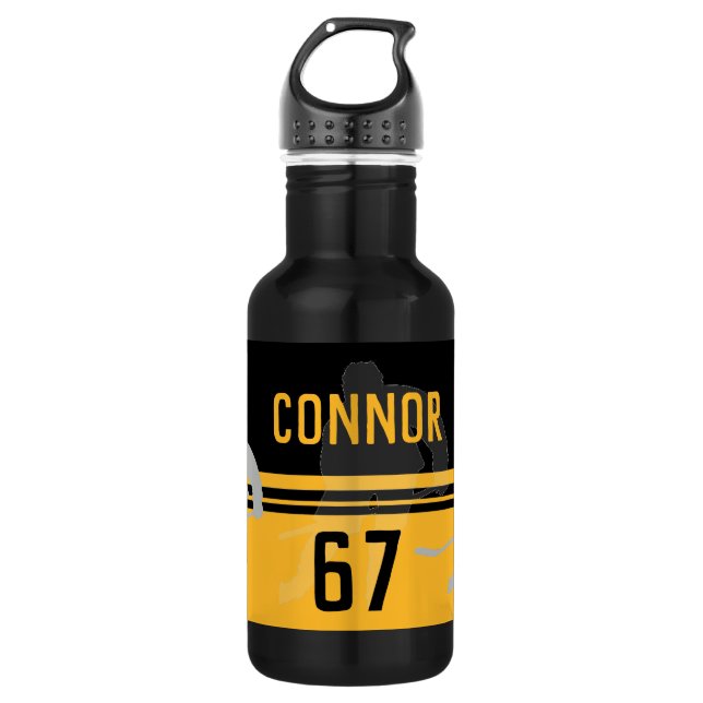 Personalisiert Hockey-Wasserflasche Edelstahlflasche (Vorderseite)