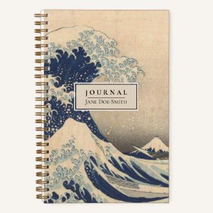 Personalisiert Hokusai Great Wave Dot Grid Journal Notizbuch