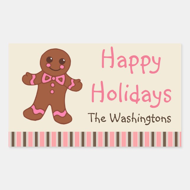 Personalisiert Holiday Gingerbrot Stickers (Vorderseite)