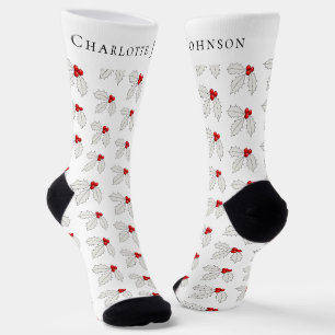 Personalisiert Holly Berry Weihnachten Socken
