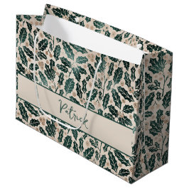 Personalisiert Holly Pattern Weihnachten Große Geschenktüte