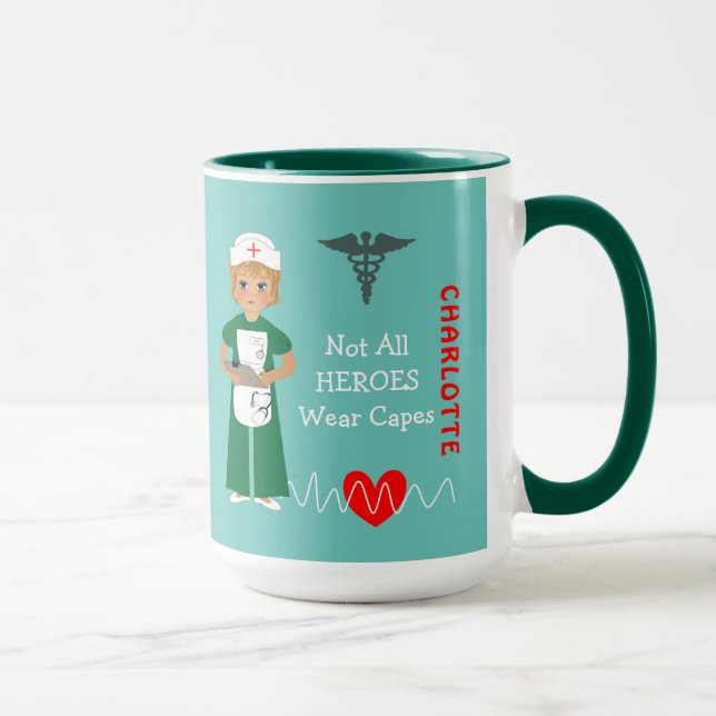 Personalisiert Hospital Nurse Vielen Dank Tasse (Rechts)