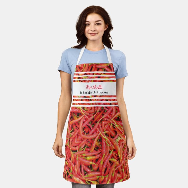 PERSONALISIERT HOT WIE CHILI PAPRIKASCHOTEN SCHÜRZE (Getragen)