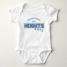 Personalisiert Houston Heights Blue und White Tile Baby Strampler