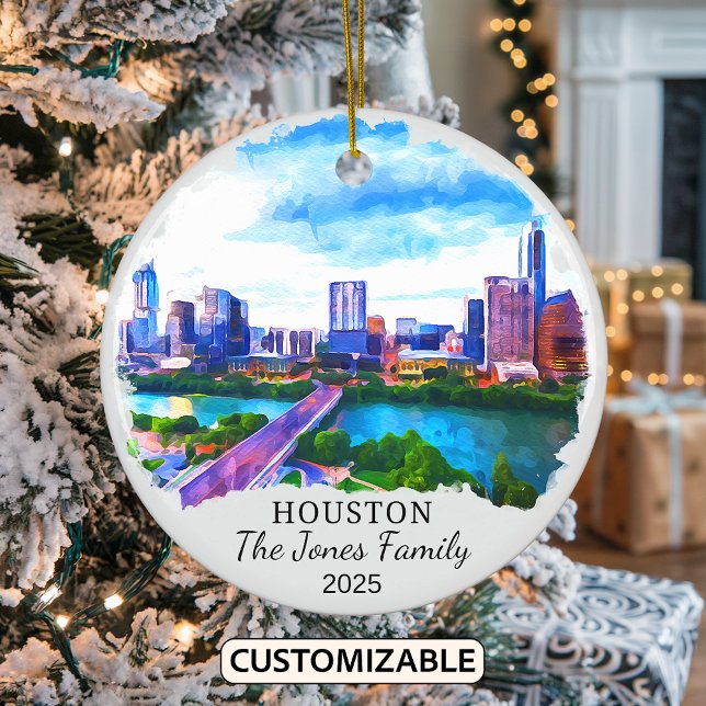 Personalisiert Houston Ornament, Texas Staat Keramik Ornament (Von Creator hochgeladen)