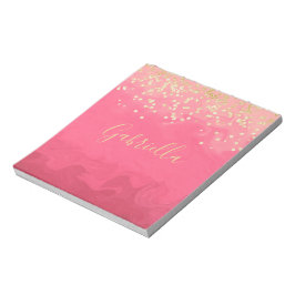 Personalisiert Hübsch in Rosa mit Gold Notizblock