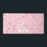 Personalisiert Hübsches Rosa Boho Floral Schreibtischunterlage<br><div class="desc">Hübsch rosa boho floral mit leerem Etikett und Textfeld für Ihren Namen oder Ihre Monogramm.</div>